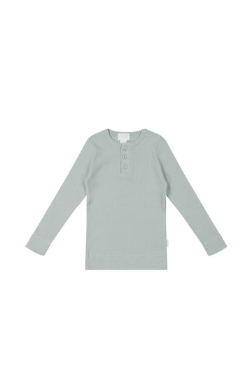 Organic Cotton Modal Long Sleeve Henley - Mineral Childrens Top from Jamie Kay Australia