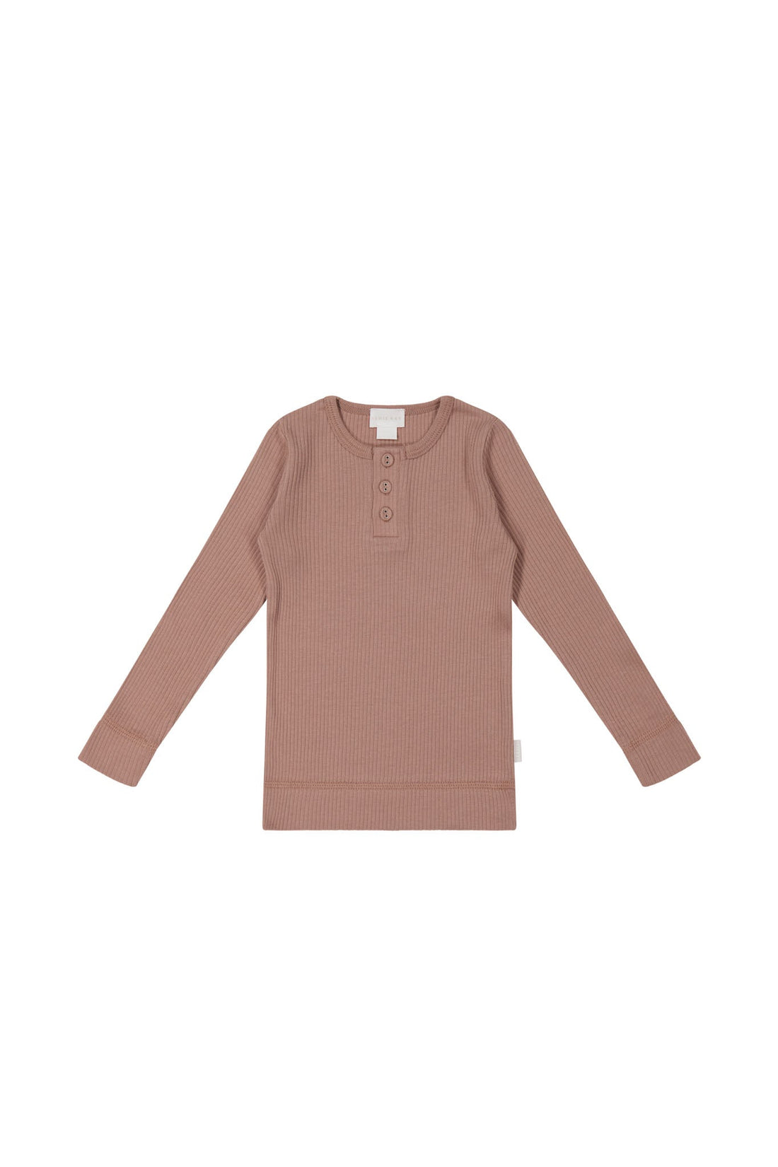 Organic Cotton Modal Long Sleeve Henley - Powder Childrens Top from Jamie Kay Australia