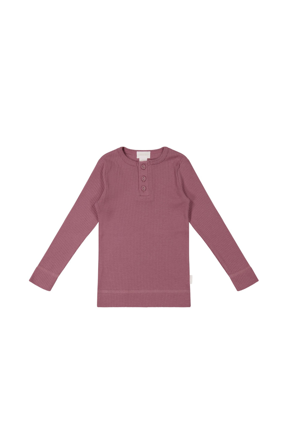 Organic Cotton Modal Long Sleeve Henley - Rosette Childrens Top from Jamie Kay Australia