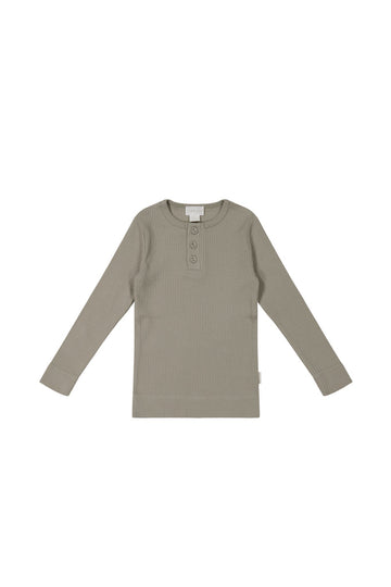 Organic Cotton Modal Long Sleeve Henley - Twig Childrens Top from Jamie Kay Australia