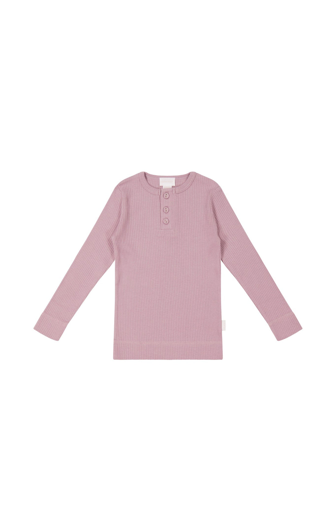 Organic Cotton Modal Long Sleeve Henley - Vintage Violet Childrens Top from Jamie Kay Australia