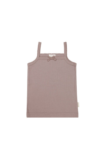 Organic Cotton Modal Singlet - Mauve Shadow Childrens Singlet from Jamie Kay Australia