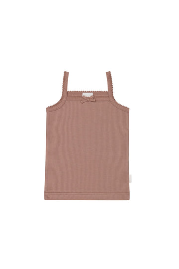 Organic Cotton Modal Singlet - Powder Childrens Singlet from Jamie Kay Australia