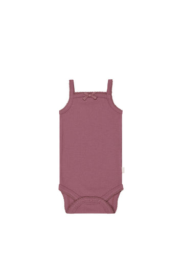 Organic Cotton Modal Singlet Bodysuit - Rosette Childrens Bodysuit from Jamie Kay Australia