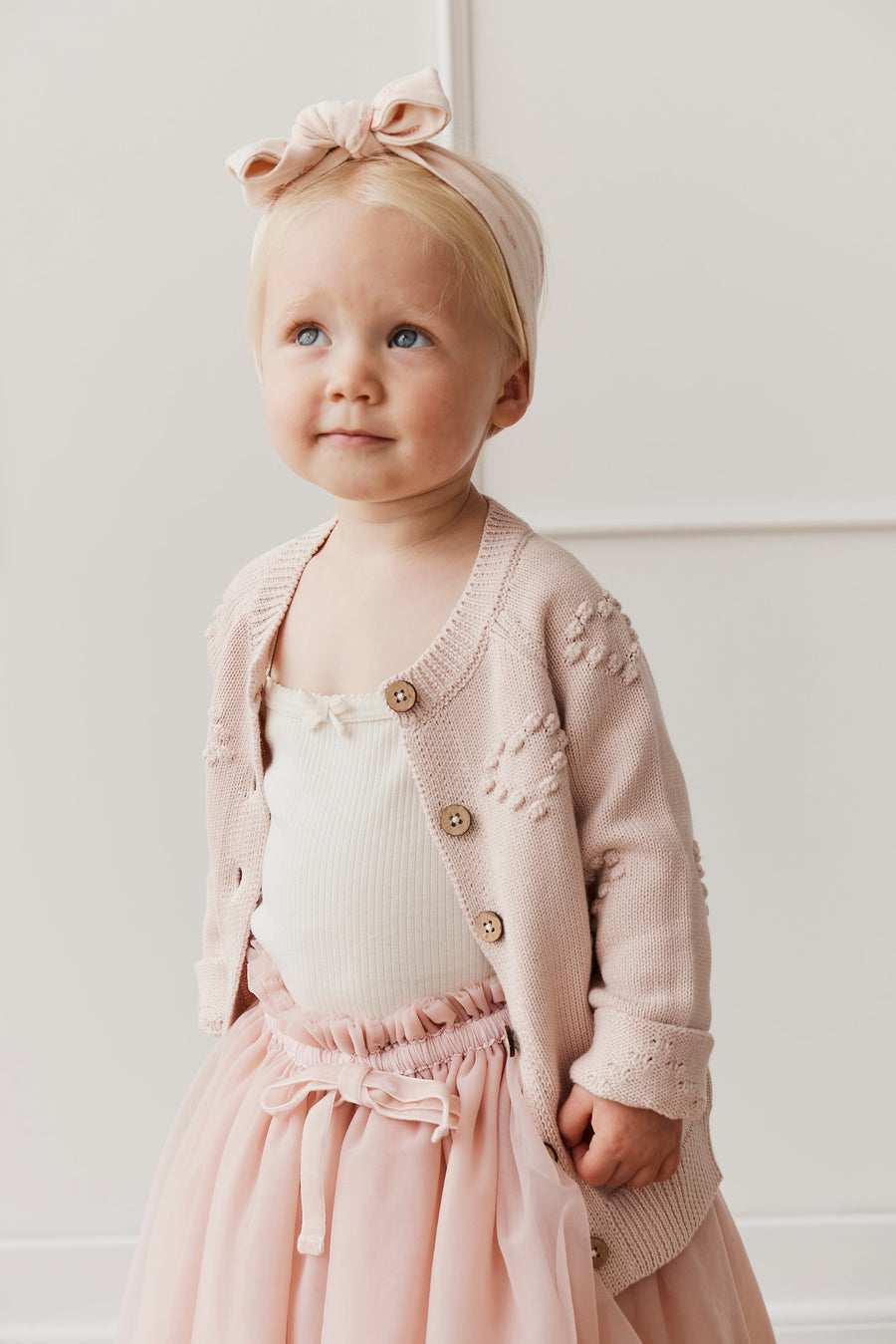 Gracie Cardigan - Pink Clay Childrens Cardigan from Jamie Kay Australia