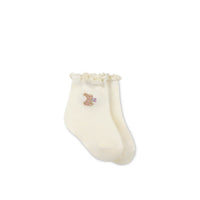 Alison Sock - Bunny Parchment Childrens Sock from Jamie Kay Australia