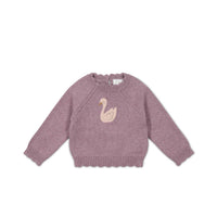 Audrey Knitted Jumper - Dreamy Pink Marle Childrens Knitwear from Jamie Kay Australia