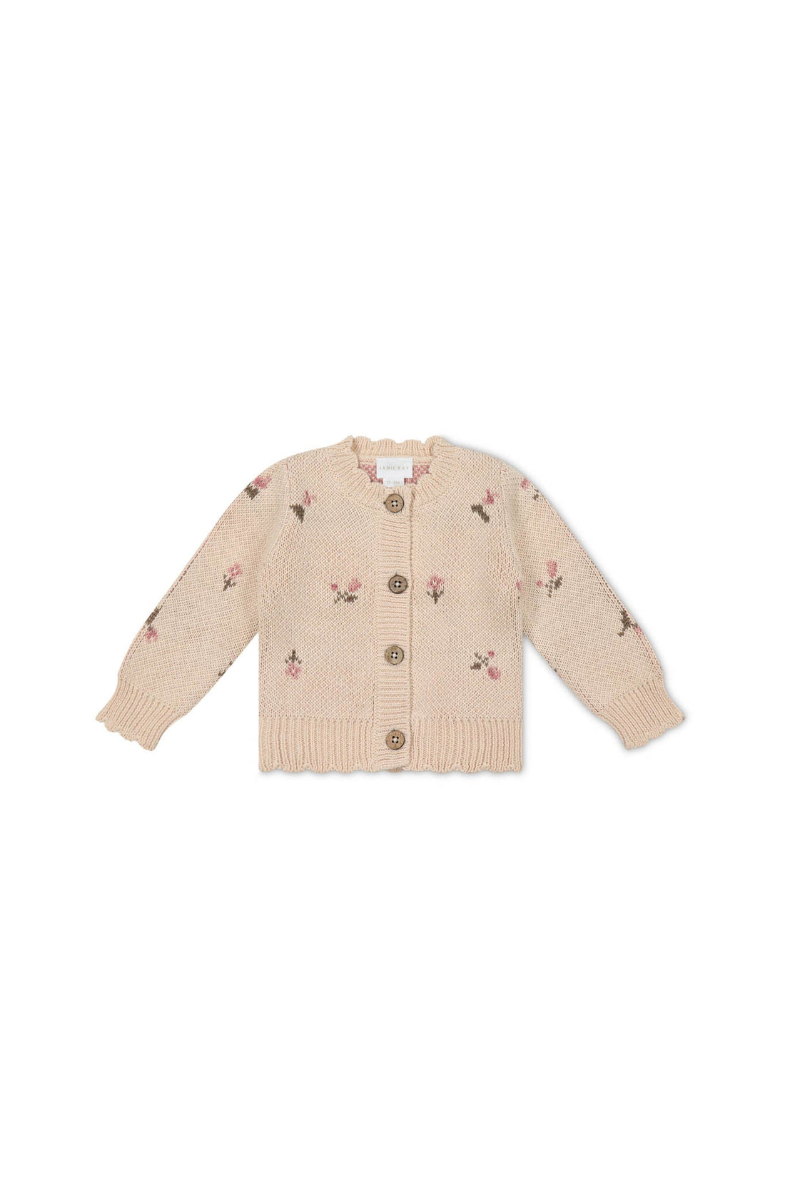 Delilah Cardigan - Delilah Jacquard Misty Rose Childrens Cardigan from Jamie Kay Australia