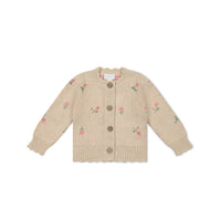 Delilah Cardigan - Delilah Jacquard Oatmeal Marle Childrens Cardigan from Jamie Kay Australia