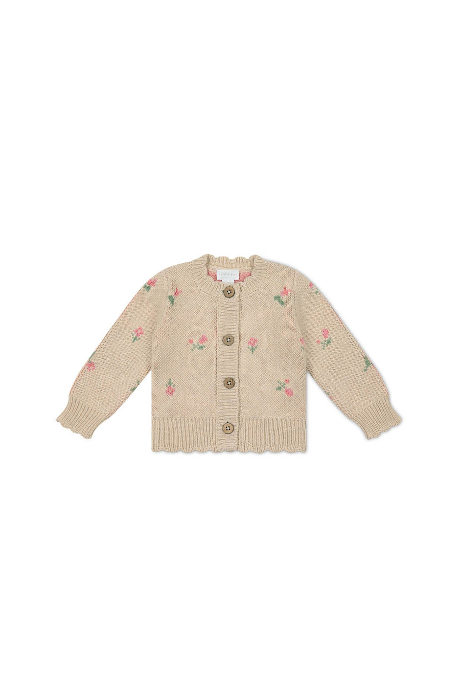 Delilah Cardigan - Delilah Jacquard Oatmeal Marle Childrens Cardigan from Jamie Kay Australia