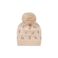 Delilah Knitted Hat - Delilah Jacquard Misty Rose Childrens Hat from Jamie Kay Australia