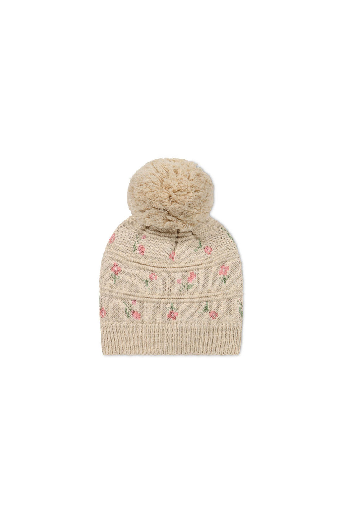 Delilah Knitted Hat - Delilah Jacquard Oatmeal Marle Childrens Hat from Jamie Kay Australia