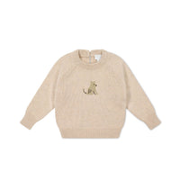 Ethan Jumper - Oatmeal Marle Leopard Childrens Jumper from Jamie Kay Australia