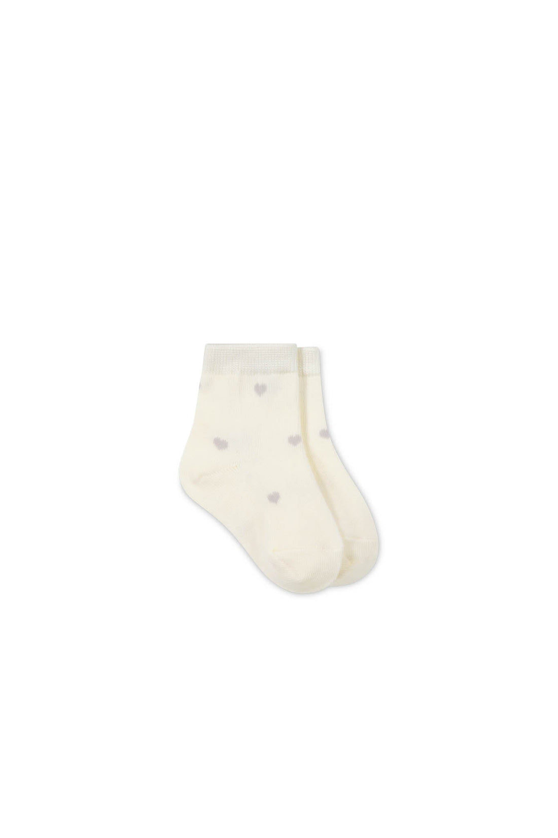 Harlow Sock - Petite Heart Parchment Childrens Sock from Jamie Kay Australia