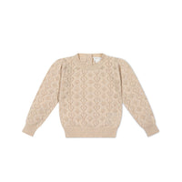 Mila Jumper - Light Oatmeal Marle Childrens Jumper from Jamie Kay Australia