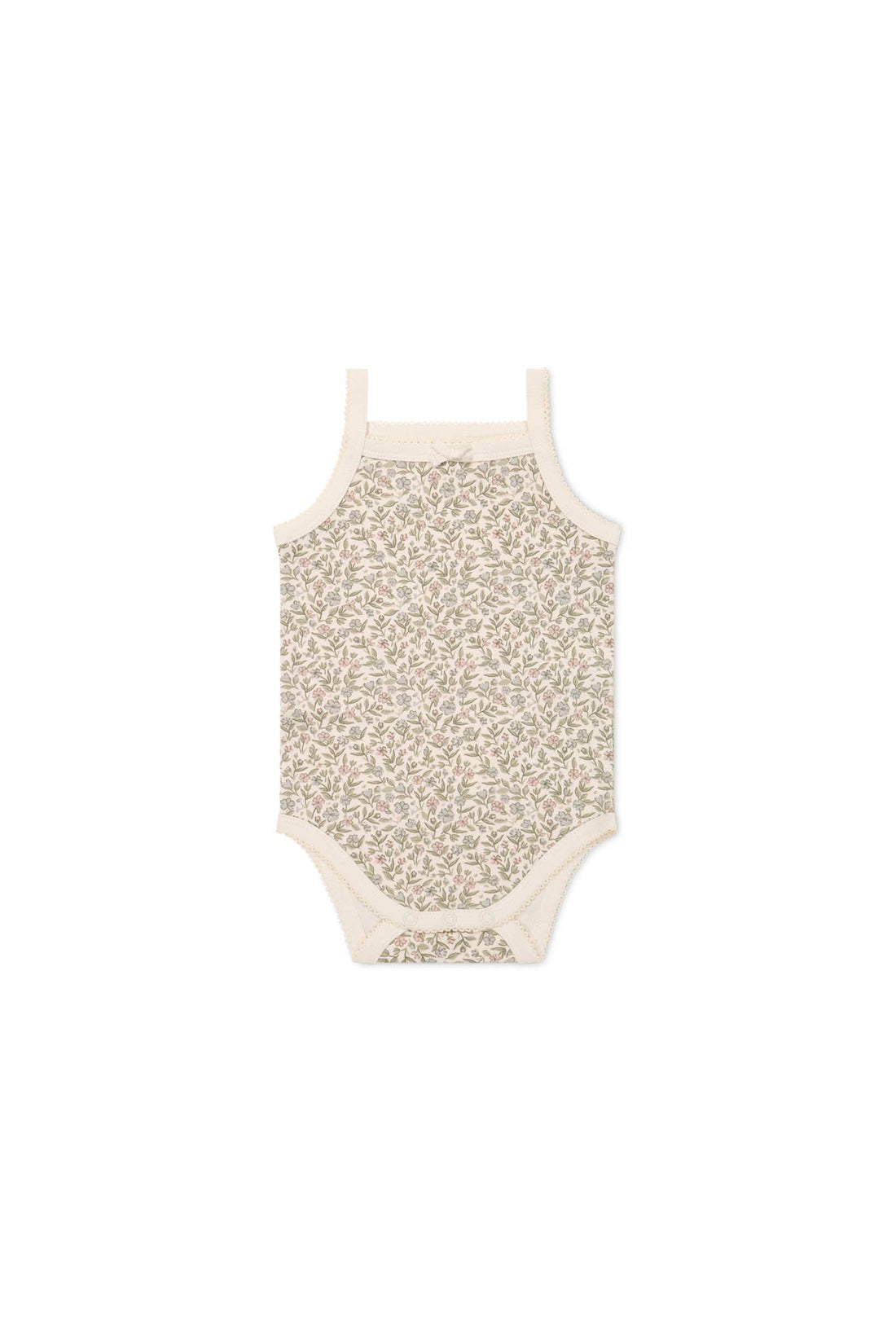 Organic Cotton Bridget Singlet Bodysuit - Ariella Eggnog Childrens Bodysuit from Jamie Kay Australia