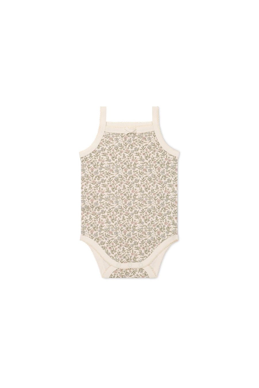 Organic Cotton Bridget Singlet Bodysuit - Ariella Eggnog Childrens Bodysuit from Jamie Kay Australia