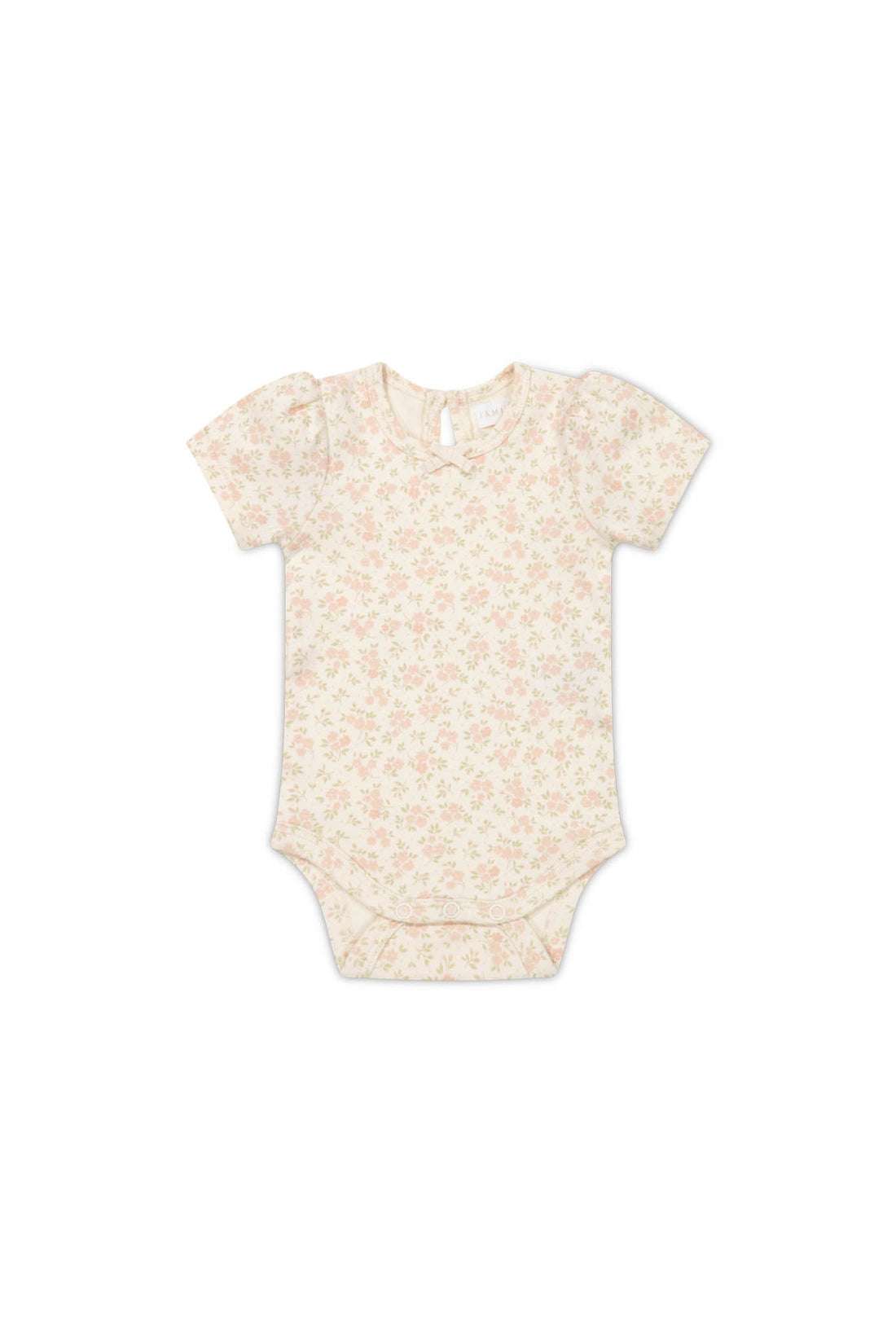 Organic Cotton Cap Sleeve Bodysuit - Rosalie Floral Mauve Childrens Bodysuit from Jamie Kay Australia