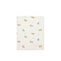 Organic Cotton Cot Sheet - Lenny Leopard Cloud Childrens Bedding from Jamie Kay Australia