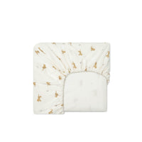 Organic Cotton Cot Sheet - Lenny Leopard Cloud Childrens Bedding from Jamie Kay Australia