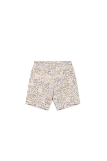 Organic Cotton Everyday Bike Short - April Floral Mauve Childrens Short from Jamie Kay Australia