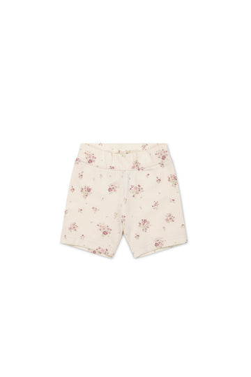 Organic Cotton Everyday Bike Short - Lauren Floral Tofu Childrens Short from Jamie Kay Australia