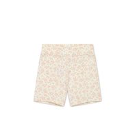 Organic Cotton Everyday Bike Short - Rosalie Floral Mauve Childrens Short from Jamie Kay Australia