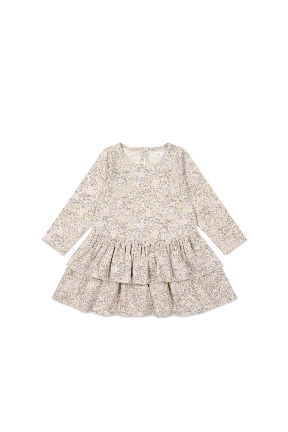 Organic Cotton Fayette Dress - April Floral Mauve Childrens Dress from Jamie Kay Australia