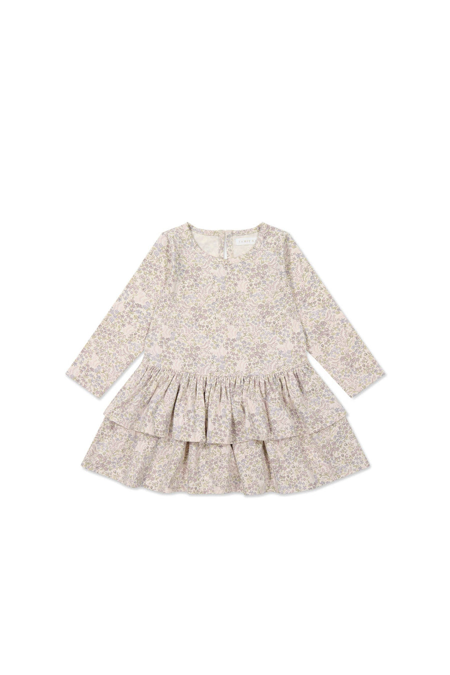 Organic Cotton Fayette Dress - April Floral Mauve Childrens Dress from Jamie Kay Australia