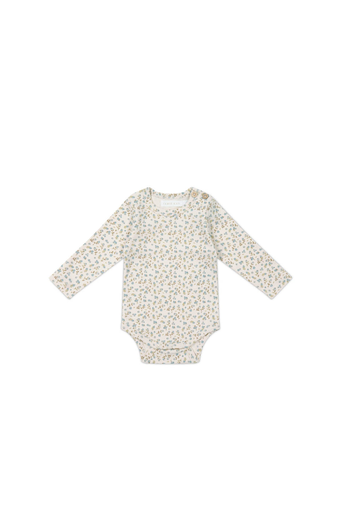 Organic Cotton Fernley Bodysuit - Blueberry Ditsy Childrens Bodysuit from Jamie Kay Australia