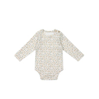 Organic Cotton Fernley Bodysuit - Blueberry Ditsy Childrens Bodysuit from Jamie Kay Australia