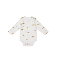 Organic Cotton Fernley Bodysuit - Lenny Leopard Cloud Childrens Bodysuit from Jamie Kay Australia