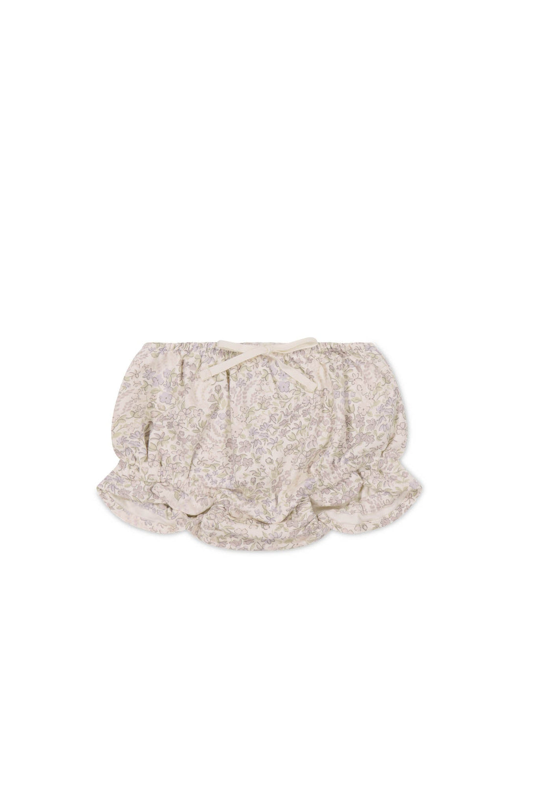 Organic Cotton Frill Bloomer - April Floral Mauve Childrens Bloomer from Jamie Kay Australia