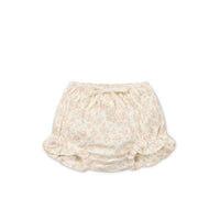 Organic Cotton Frill Bloomer - Rosalie Floral Mauve Childrens Bloomer from Jamie Kay Australia