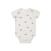 Organic Cotton Hudson Short Sleeve Bodysuit - Lenny Leopard Cloud Childrens Bodysuit from Jamie Kay Australia