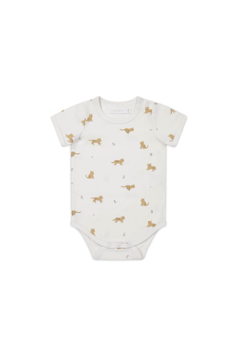 Organic Cotton Hudson Short Sleeve Bodysuit - Lenny Leopard Cloud Childrens Bodysuit from Jamie Kay Australia