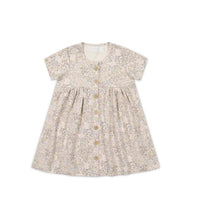 Organic Cotton Lola Dress - April Floral Mauve Childrens Dress from Jamie Kay Australia