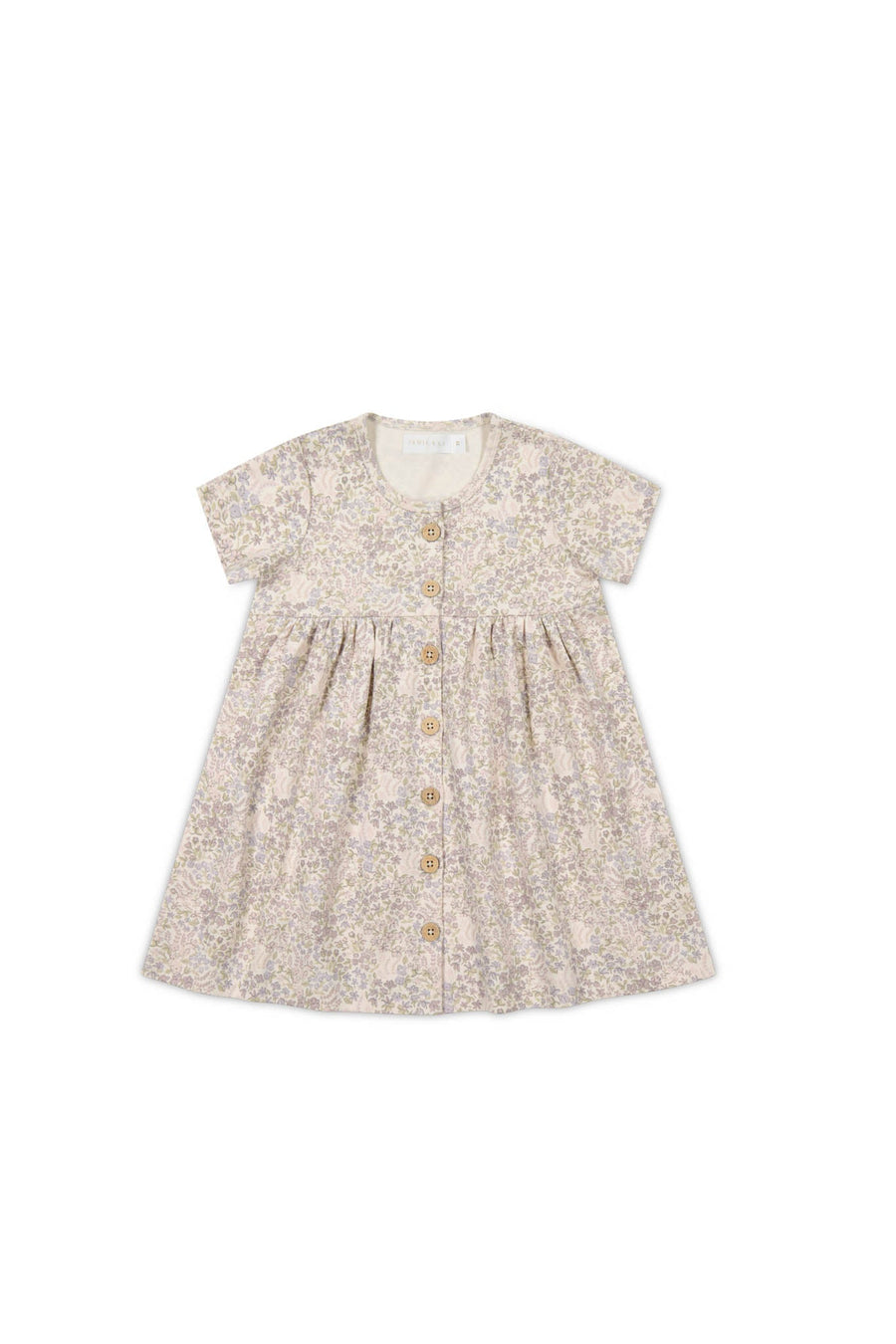 Organic Cotton Lola Dress - April Floral Mauve Childrens Dress from Jamie Kay Australia