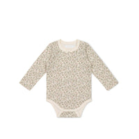 Organic Cotton Long Sleeve Bodysuit - Ariella Eggnog Childrens Bodysuit from Jamie Kay Australia