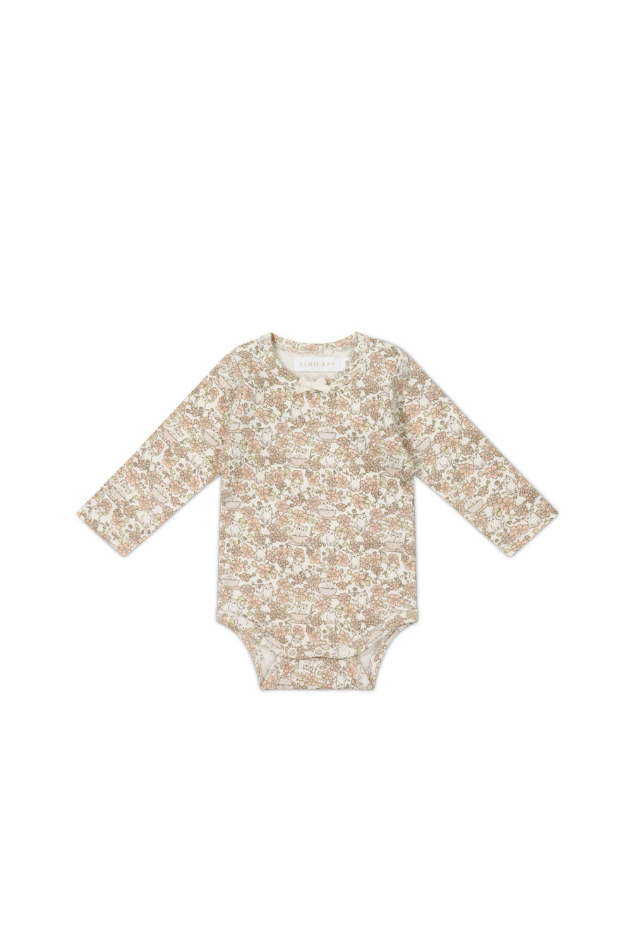 Organic Cotton Long Sleeve Bodysuit - Kitty Chloe Childrens Bodysuit from Jamie Kay Australia