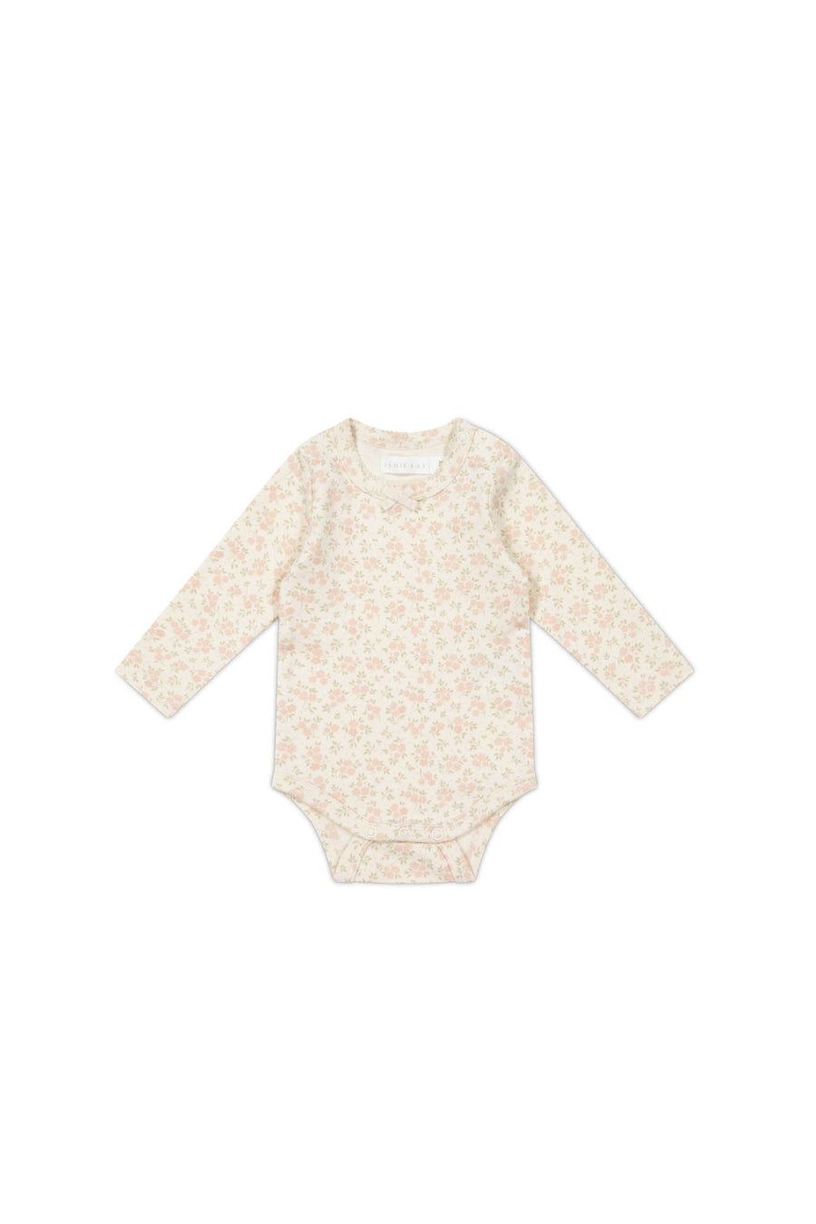 Organic Cotton Long Sleeve Bodysuit - Rosalie Floral Mauve Childrens Bodysuit from Jamie Kay Australia