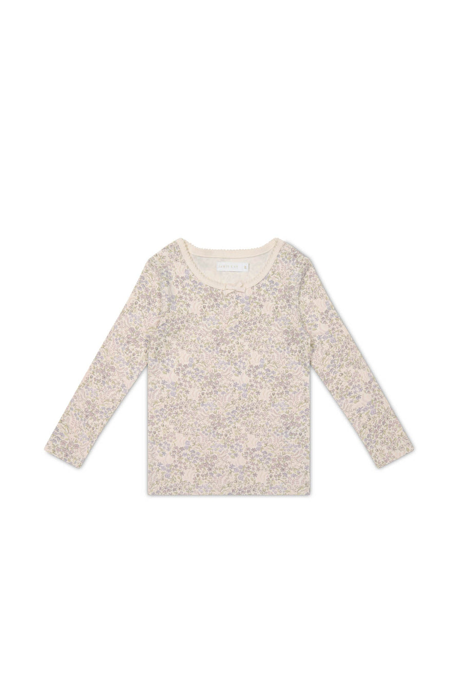 Organic Cotton Long Sleeve Top - April Floral Mauve Childrens Top from Jamie Kay Australia