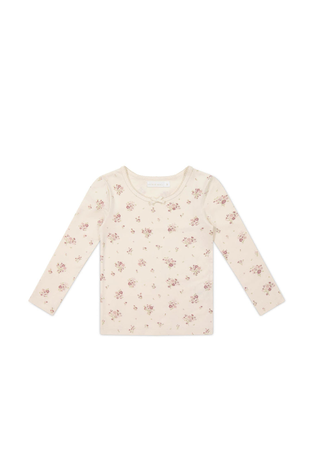 Organic Cotton Long Sleeve Top - Lauren Floral Tofu Childrens Top from Jamie Kay Australia