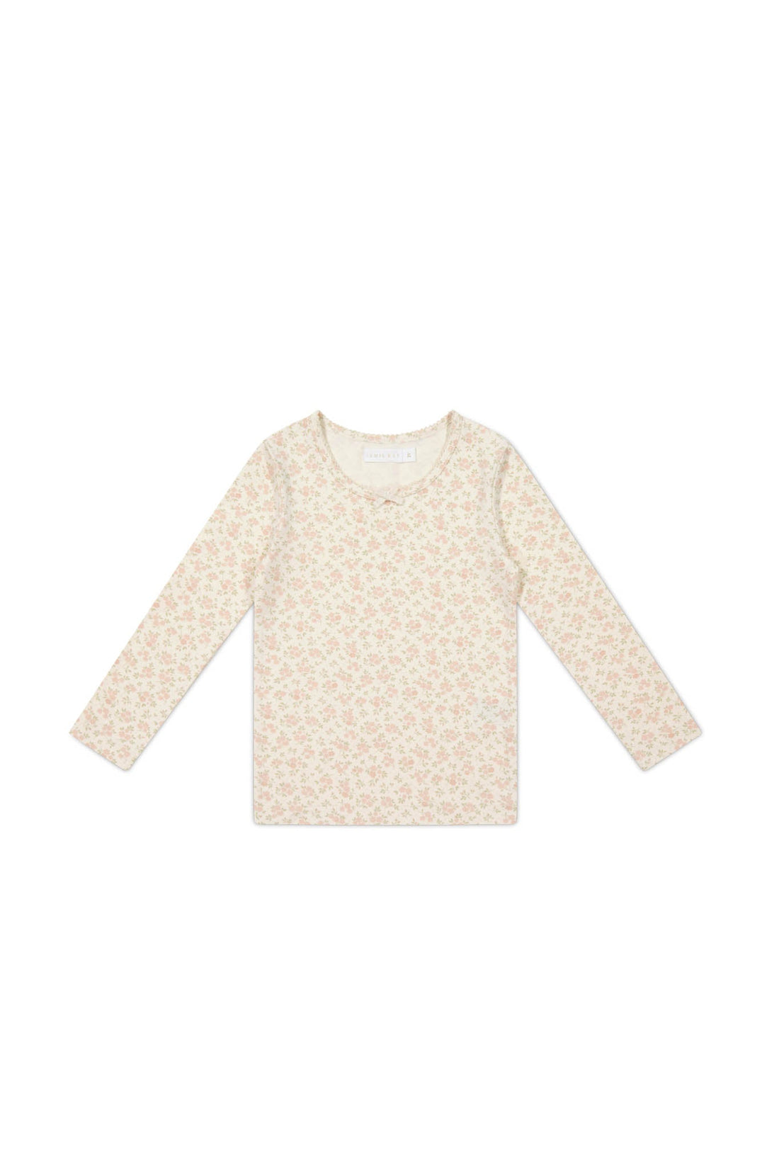 Organic Cotton Long Sleeve Top - Rosalie Floral Mauve Childrens Top from Jamie Kay Australia