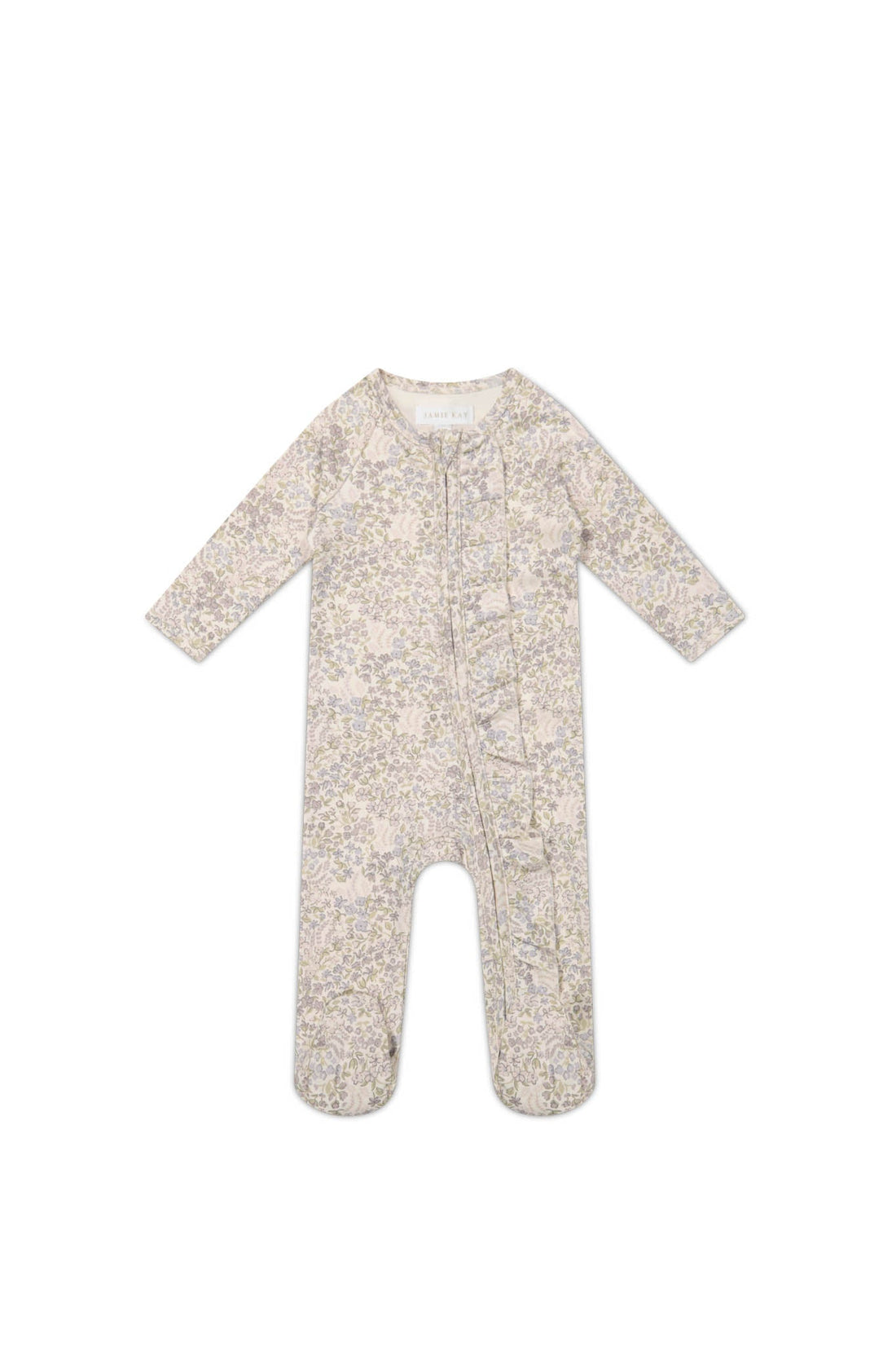 Organic Cotton Melanie Onepiece - April Floral Mauve Childrens Onepiece from Jamie Kay Australia