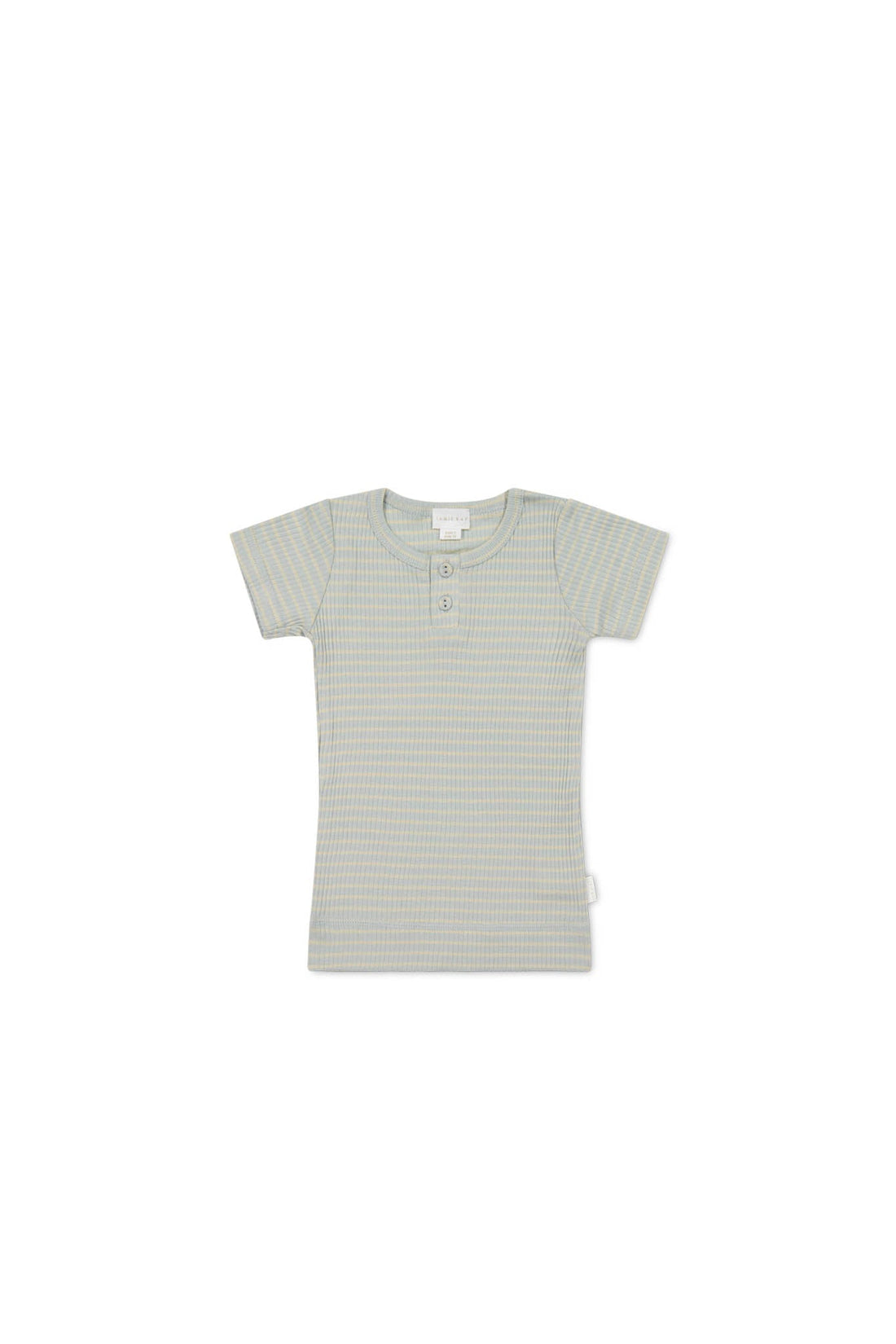 Organic Cotton Modal Henley Tee - Ocean Spray/Cassava Childrens Top from Jamie Kay Australia