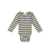 Organic Cotton Modal Long Sleeve Bodysuit - Cassava/Arctic Childrens Bodysuit from Jamie Kay Australia