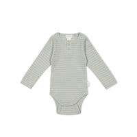 Organic Cotton Modal Long Sleeve Bodysuit - Ocean Spray/Cassava Childrens Bodysuit from Jamie Kay Australia