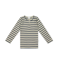 Organic Cotton Modal Long Sleeve Henley - Cassava/Arctic Childrens Top from Jamie Kay Australia