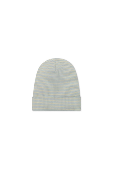 Organic Cotton Modal Marley Beanie - Ocean Spray/Cassava Childrens Hat from Jamie Kay Australia